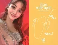 TWICE / ジヒョ / Bust up / Backside print with signature / Photo card attached to CDs "Eyes wide open"