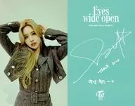 TWICE / Mina / Upper body / Back side print with signature / Photo card included with CDs "Eyes wide open"