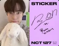 NCT 127 / Doyeon (DOYOUNG) / Back Purple / Printed with signature / CDs "The 3rd Album Sticker" (STICKER Ver.) enclosed special photo card