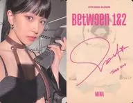 TWICE / Mina / Beige on the back / Printed with signature / CDs "11th Mini Album Between 1 & 2" enclosed special photo card