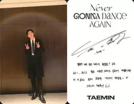 Lee Taemin (TAEMIN) / with back print sign and message / CD-「 Vol. 3 : NEVER GONNA DANCE AGAIN 」 (EXTENDED VER.) photo card