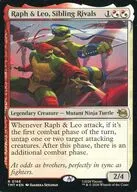 0166[R]：【TMT】【FOIL】Raph ＆ Leo， Sibling Rivals/兄弟でありライバル、ラフとレオ